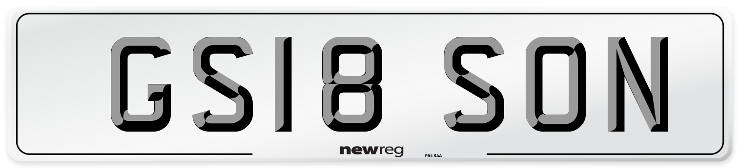 GS18 SON Number Plate from New Reg
